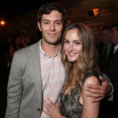 Leighton Meester with her husband Adam Brody.
